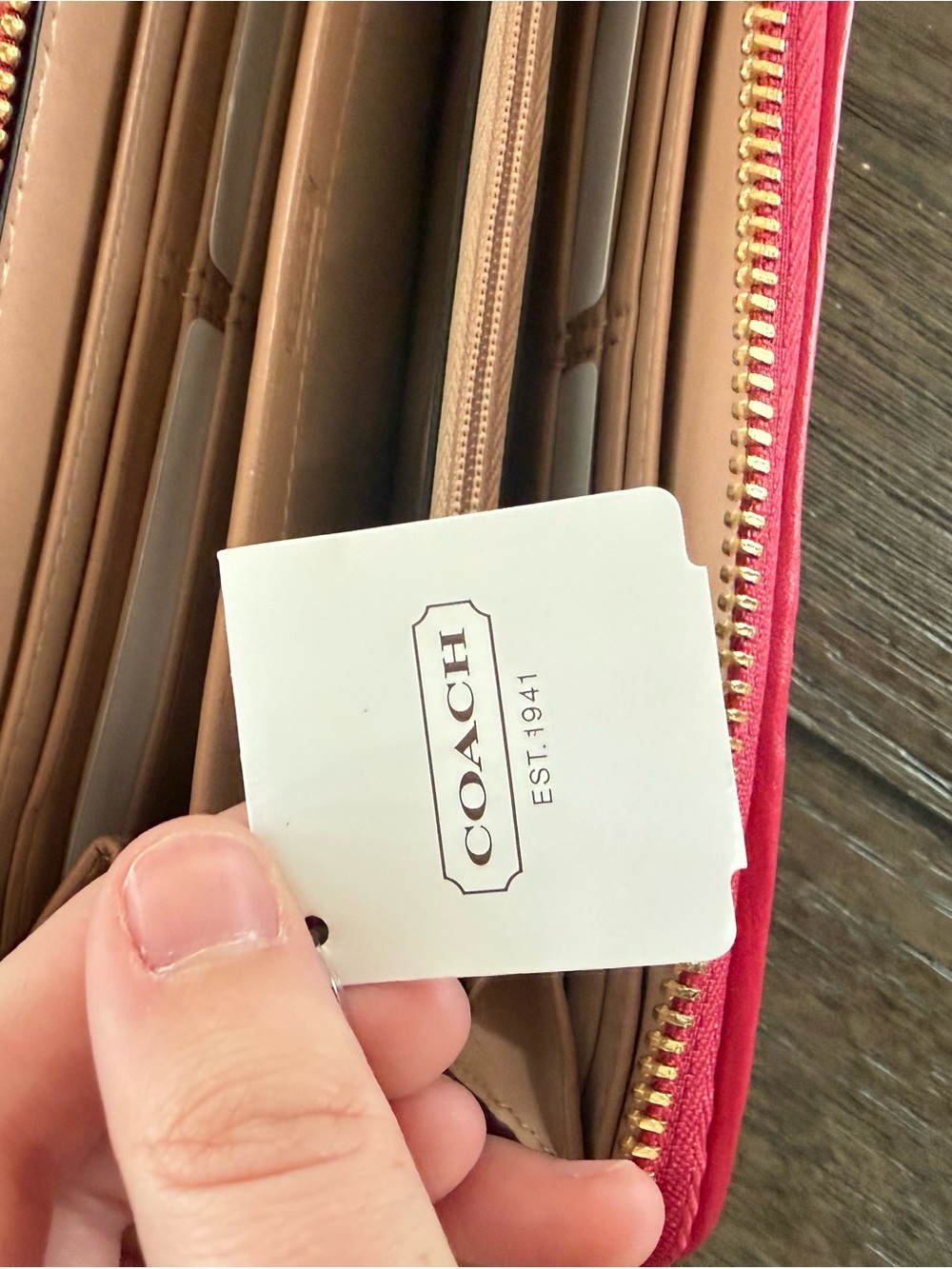 NWT Coach Raspberry Zip Madison Around Wallet - Picture 4 of 5